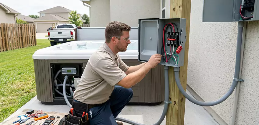 Outdoor Hot Tub Electrical Installation in West Des Moines